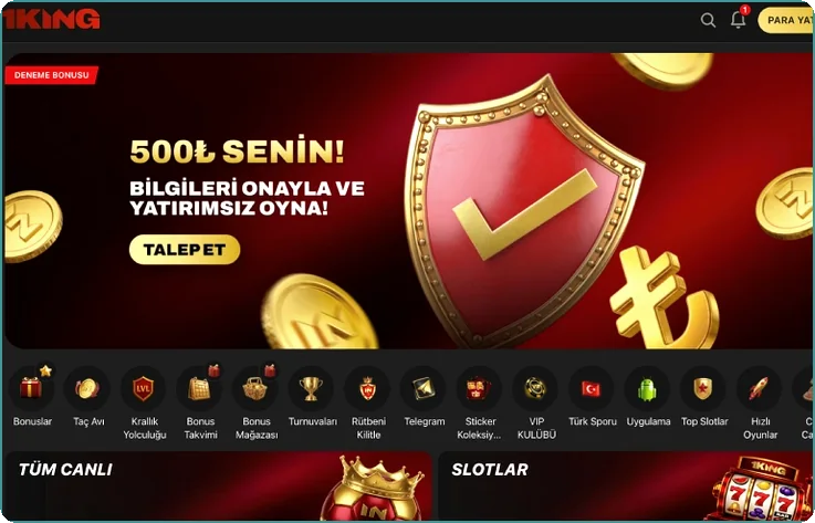 Deneme teklifi görseli Banner: kalkan simgesi, 500 TL tutarı ve alttaki talep butonu